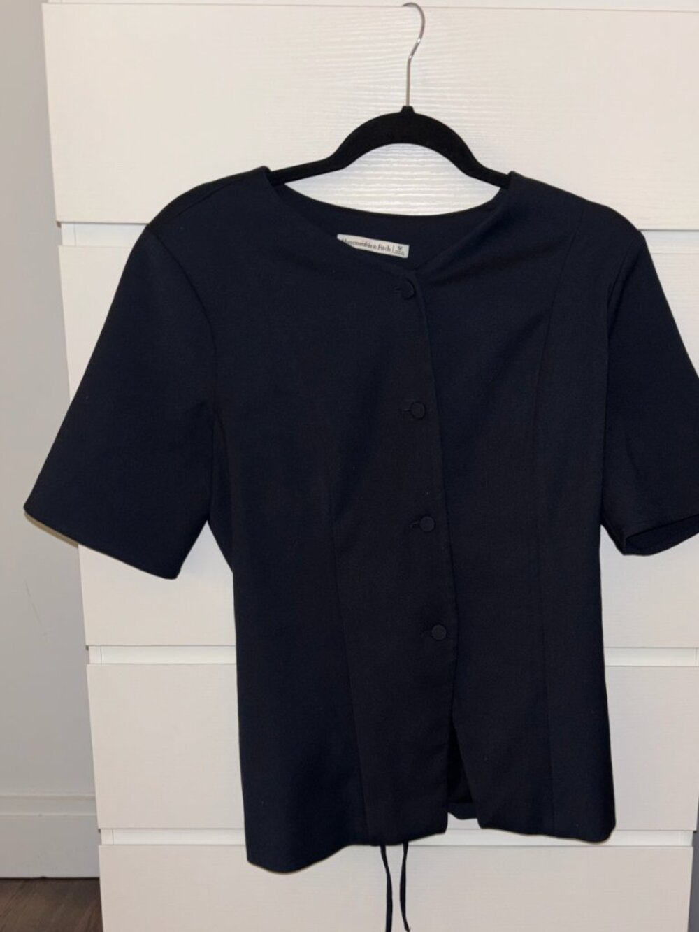Abercrombie Short Sleeve Tailored Vest Top Black Medium - Picture 5 of 6
